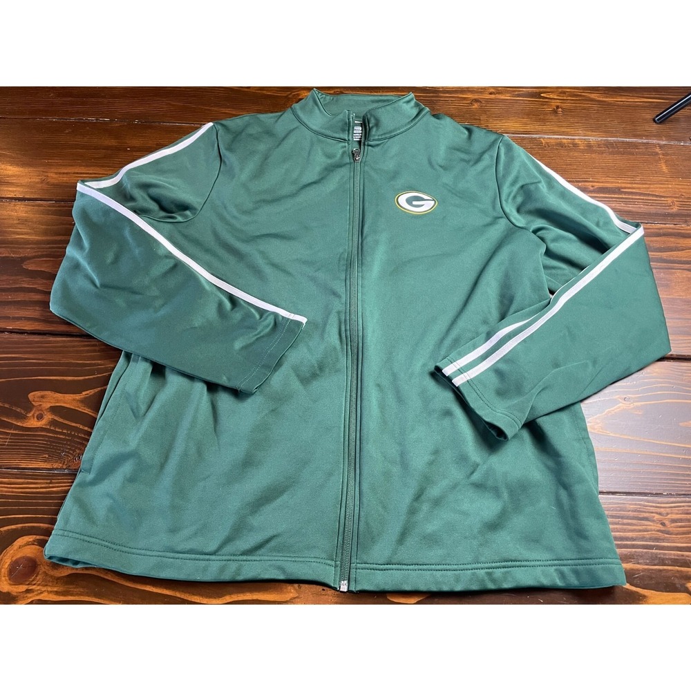 Team Apparel Sweater, Men's Size XL, Green, NFL Green Bay Packers, Full Zip